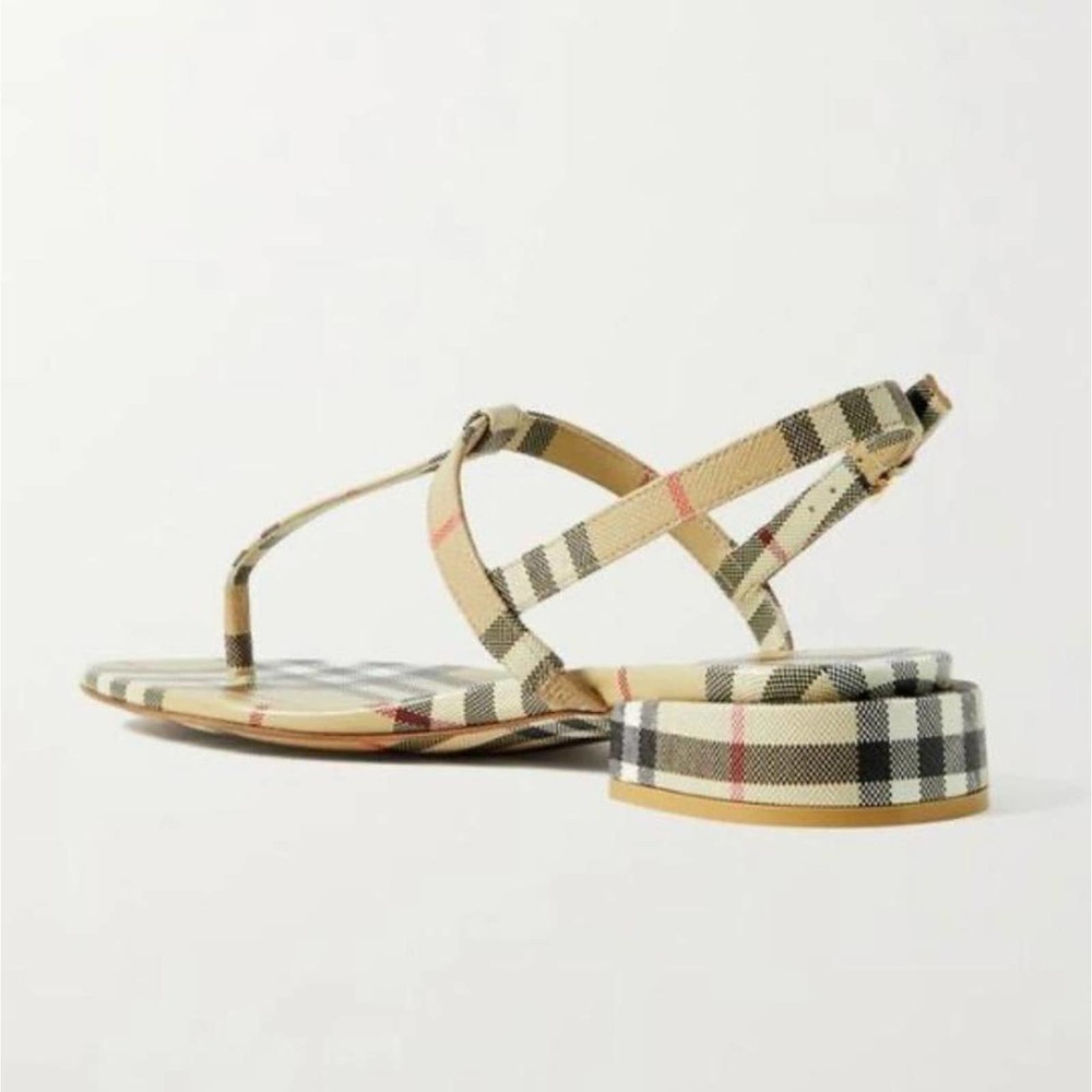 BURBERRY Emily check low heel sandals - Picture 3 of 5
